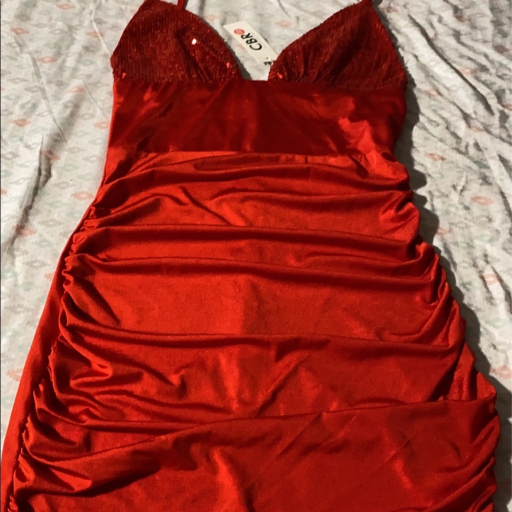 Red mini dress
